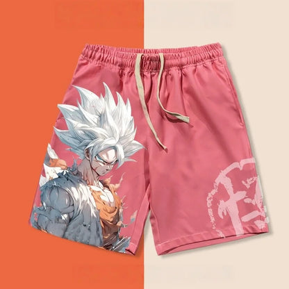 2026 Summer Dragon Ball Goku Ultra Instinct 3D Print Men's Shorts, Retro Street Quick Dry Oversized Casual Shorts Unisex