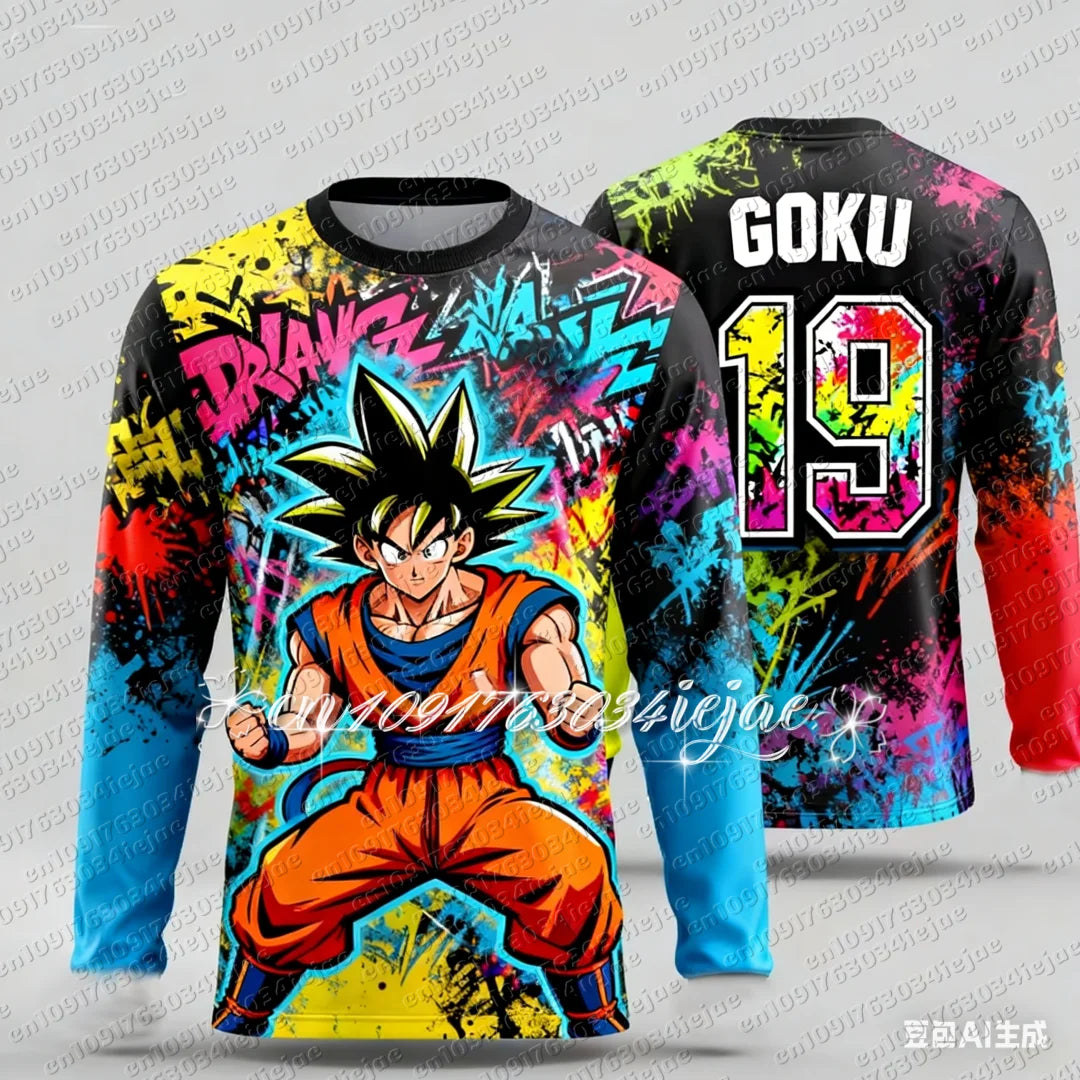 2026 Anime Dragon Ball Z Comfortable and Breathable Special Football Long Sleeve T-shirt Kids Goku Sports Quick-Drying Clothing