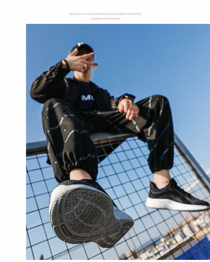 Leather Men's Sneakers Trendy Casual Italian Breathable Leisure Male Sneakers Non-Slip Footwear Men Vulcanized Shoes