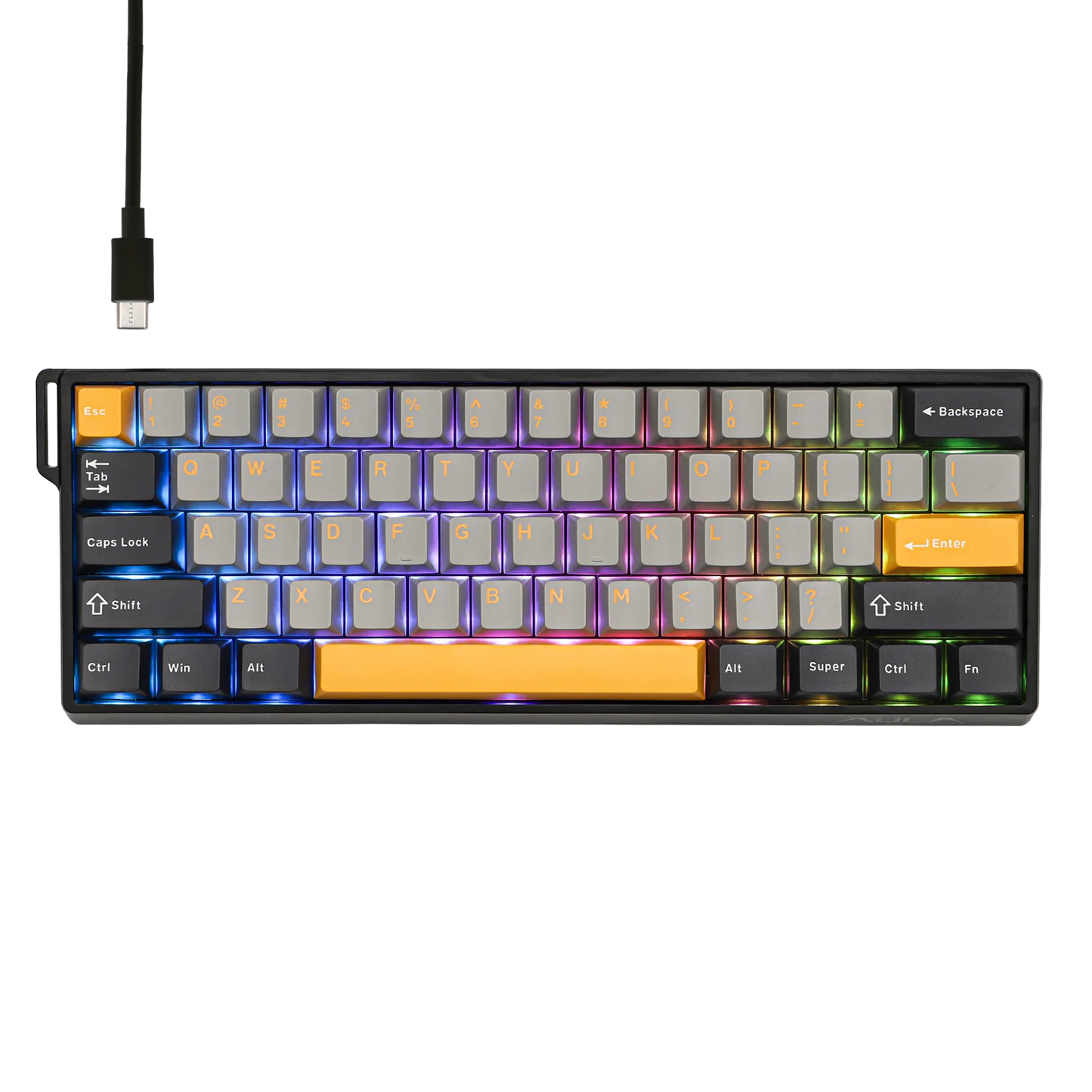 Teclado mecânico com fios AULA WIN60 HE/WIN60 HE MAX 60%, estrutura Tray-Mount, Hot-Swap e interruptores magnéticos de efeito Hall