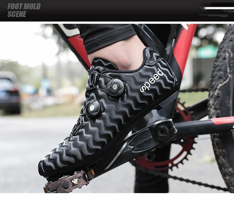 Neue Fahrradschuhe für Herren, selbstverriegelnde Rennrad-Sportschuhe, lockless Trainingsschuhe, SPD-Cleats-Fahrradschuhe für Damen