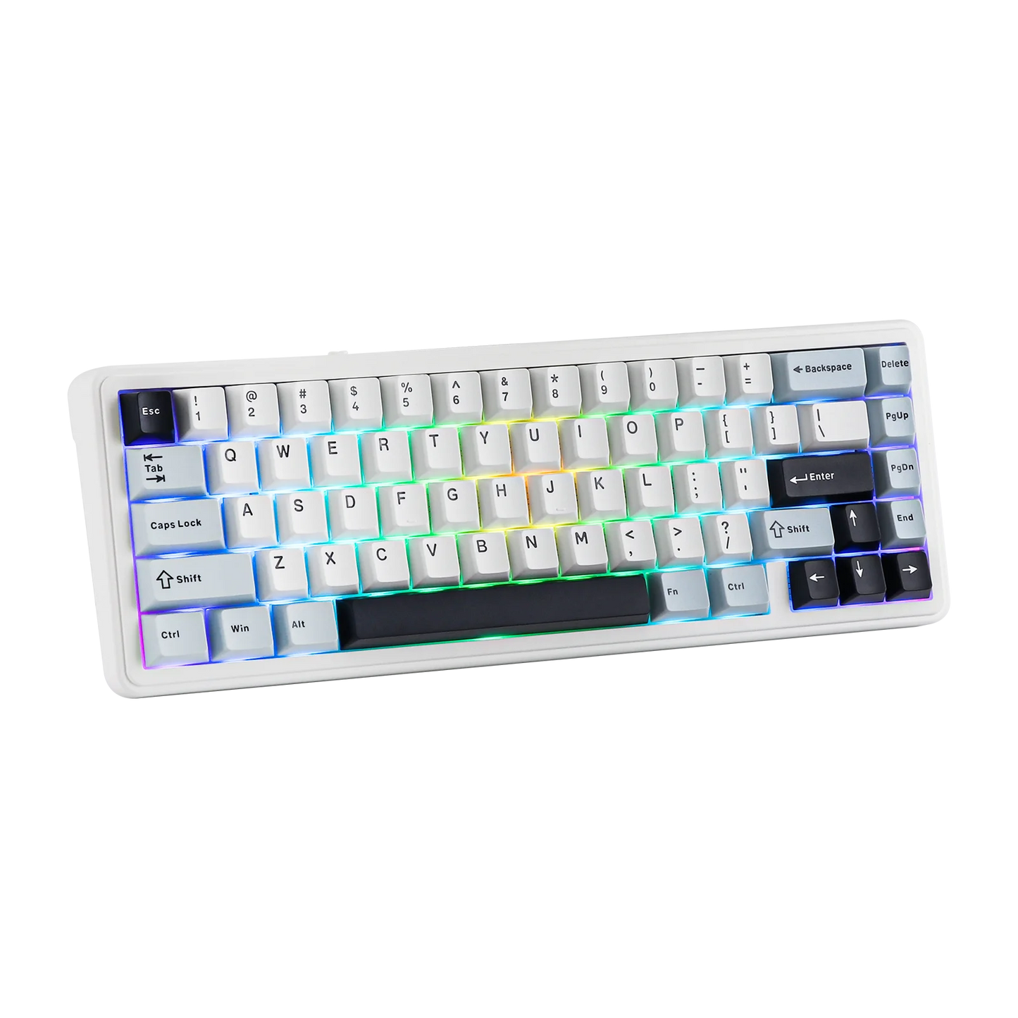 Teclado mecânico EPOMAKER x AULA F65 com layout 65%, hot-swap, montagem gasket e ligação com fios/Bluetooth/2.4G sem fios para Mac/Win