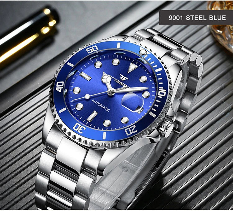 Montres-bracelets mécaniques BINBOND pour hommes, luxueuses, lumineuses, étanches, automatiques, à tourbillon, squelette