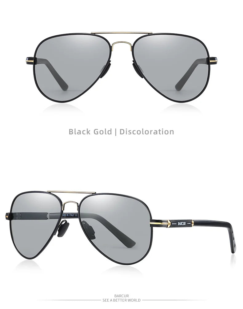 BARCUR Polarized Mens Sunglasses Pilot Sun Glasses for Men accessories Driving Fishing Hiking Eyewear Oculos Gafas De Sol