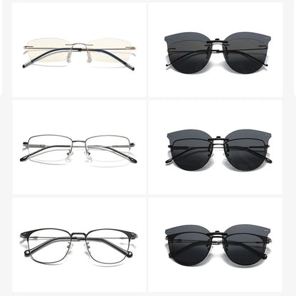 New Arrival Polarized Flip-up Clips Sunglasses for Myopia glasses, Retro Big Size Square Al-Mg glass Clip-on Sunglass Clip C3167