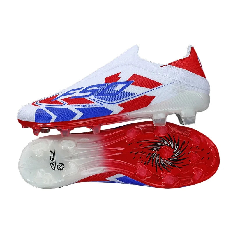 Chaussures de football sans lacets F50 de haute qualité pour hommes, crampons de football FG pour garçons, chaussures de football antidérapantes pour l'entraînement sur gazon, tailles 35-45