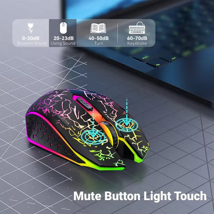 Ratón inalámbrico Bluetooth 2.4GHz recargable con retroiluminación RGB, 1600 DPI, diseño ergonómico, ratón gaming para PC, portátil y Macbook
