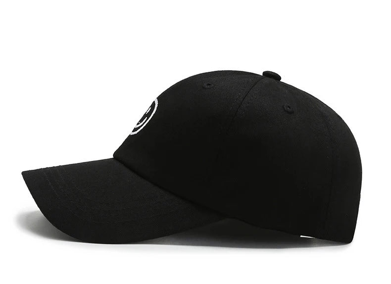 Four Seasons Cap, Polyester Cotton Embroidered Smiley, Lesbial Baseball Cap, Sunscreen Breathable Hat