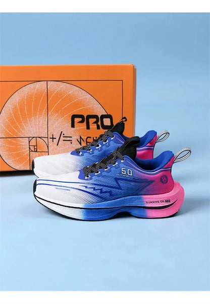 Brand Men's Carbon Plate Running Shoes, Soft Cushion, Shock Absorbing Sports Shoes, Unisex Sneakers, Light Anti-Slip Training Shoes