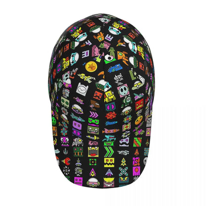 Geometry Dash Mesh Baseball Caps Snapback Fashion Baseball Hats Breathable Casual Casquette Outdoor For Men's And Women's