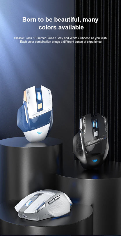 Ratón gaming AULA SC550 2.4G inalámbrico con macro, retroiluminación RGB, diseño ergonómico, ratón e-sports, accesorios para PC