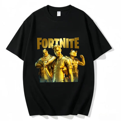 Fortnite Crew Neck T Shirt Unisex Adult Game Dance Fashion New Pure Cotton Short Sleeve Tops Perfect for Casual Wear Vacations
