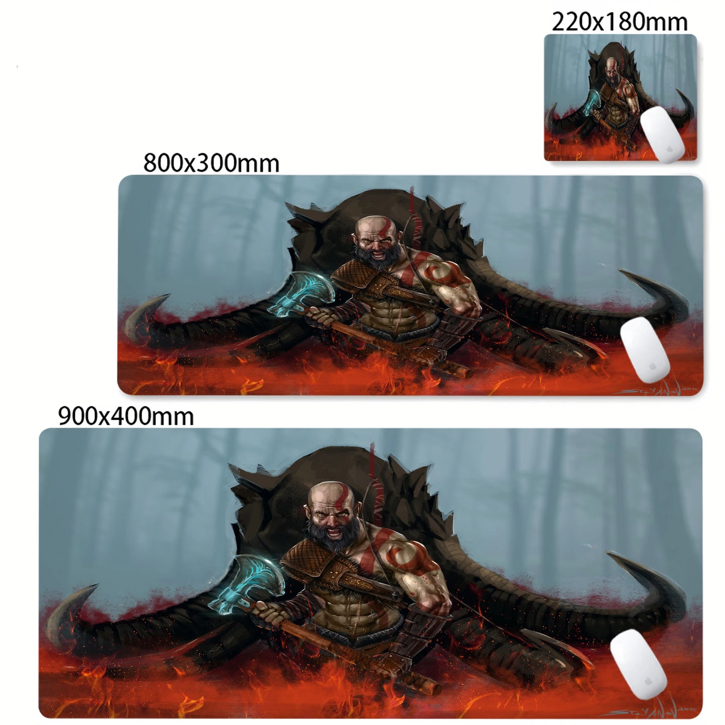 Game God of War Mouse Pad Anime Game Mousepad Computer Keyboard Desk Pads Office Carpet Laptop Mausepad Non-slip Base Deskmat
