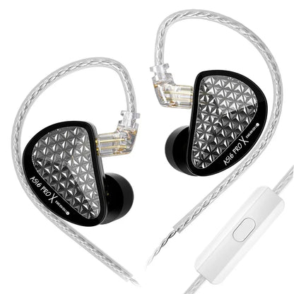 Auriculares intrauditivos KZ AS16 PRO X HiFi In-Ear Monitor – auriculares con cable con micrófono y 8 drivers de armadura balanceada