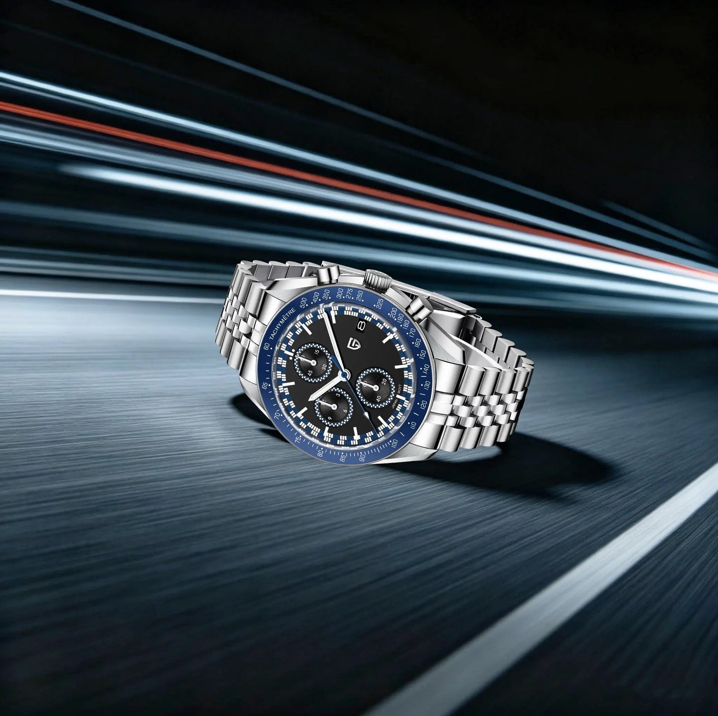 PAGANI DESIGN Top Luxury Men's Quartz Watch Business Elite VK67 Stainless Steel Sapphire Glass 100m Dive Calendar Luminous Watch