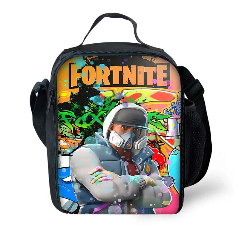 Classic Game Fortnite Child Insulated Large Capacity Bag for Boys and Girls Student Outdoor Picnic Reusable Thermal Cooler Lunch Box
