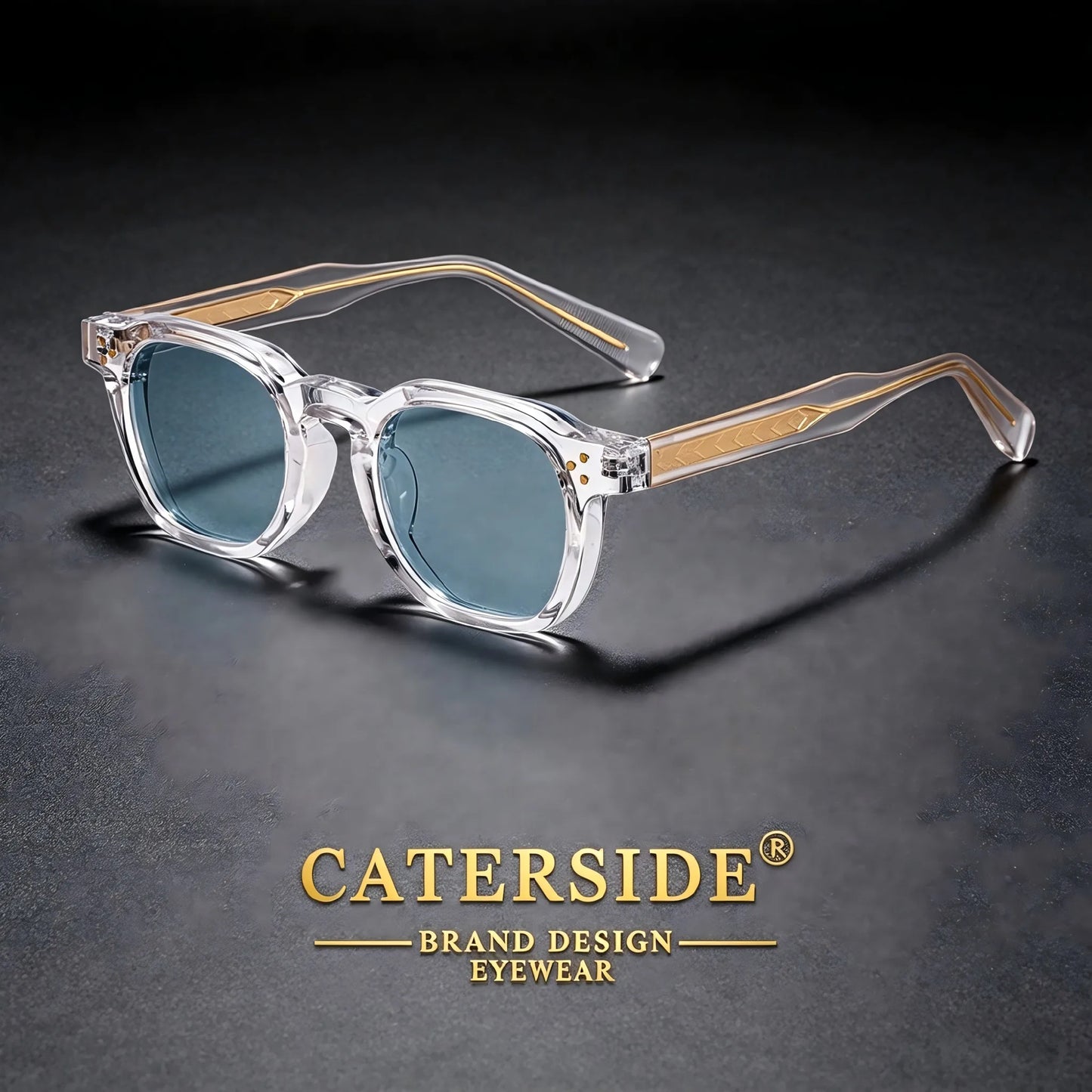 CATERSIDE New Fashion Men's Sunglasses Square Personalized Temple Tips Design Sun Glasses Women's Travel Party Festival Gift