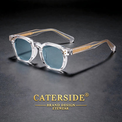 CATERSIDE New Fashion Men's Sunglasses Square Personalized Temple Tips Design Sun Glasses Women's Travel Party Festival Gift