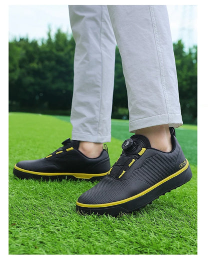 Golf Shoes Men Large Size Up to 47# Rotating Buckle Professional Non-Slip Spikeless Outdoor Beginner Training Golf Sneakers Unisex