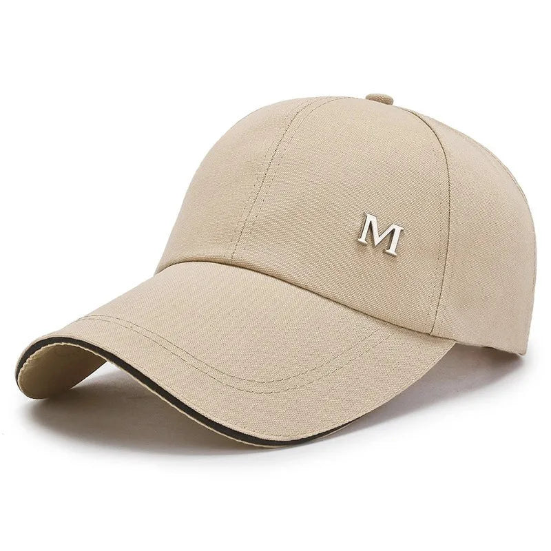 Men Women Baseball Cap Summer Cotton Hat Embroidery Snapback Hip-Hop Cap Adult Sport Sun Hat Casual Long Brim Sunscreen Golf Cap