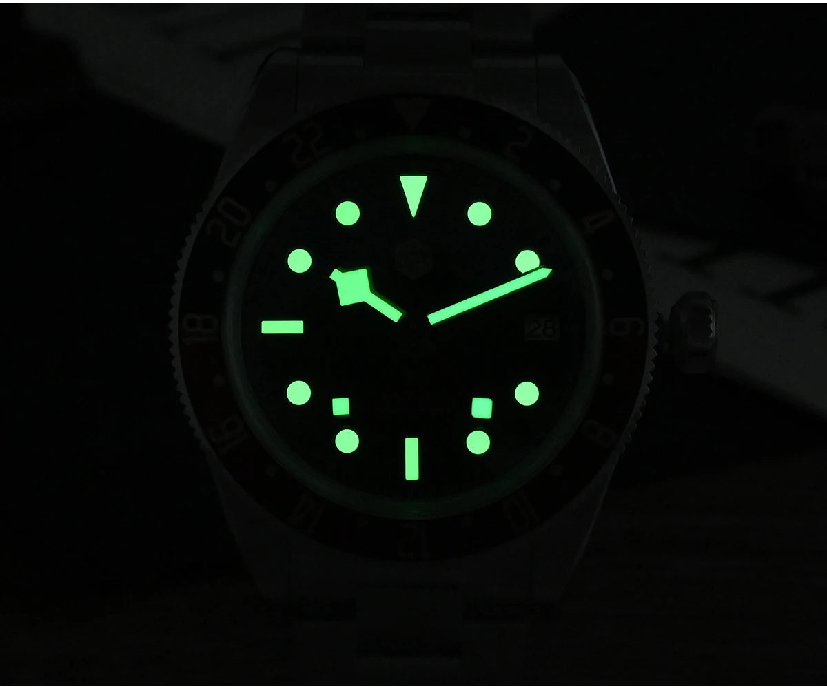San Martin 39mm NH34 GMT Men's Luxury Watch Bidirectional Aluminum Bezel Automatic Mechanical Sapphire 100M Waterproof SN0109