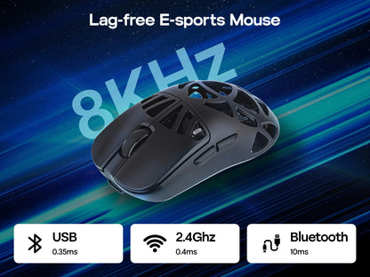 EPOMAKER Carbon X Gaming Mouse – 30,000 DPI PAW3950 Tri-Mode Wireless Mouse