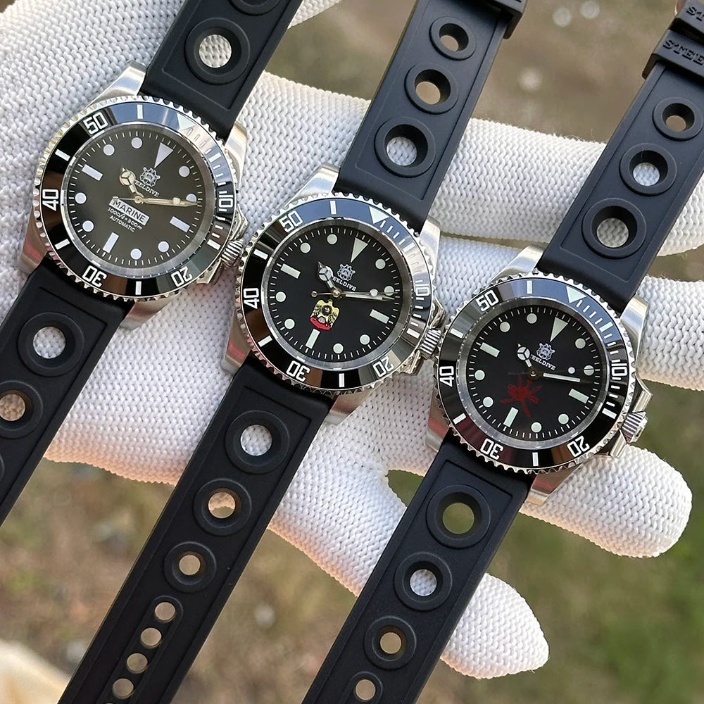 STEELDIVE SD1954 Black Dial 41MM Stainless Steel NH35 Automatic Movement What Ghost Men's 300M Dive Watch Sapphire Glass