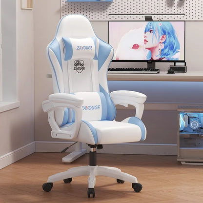 Household Comfortable Gaming Chair Office Ergonomics Mute Roller Computer Chair Bedroom Study Rotate Lift Backrest Chair