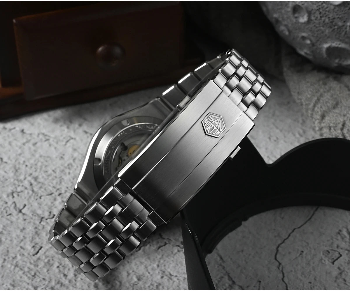 Relógio de mergulho de luxo para homem San Martin 40mm Miyota 9015, mostrador em esmalte sunburst, relógio de pulso mecânico automático, resistente à água 200m, SN0148