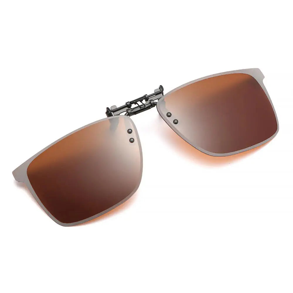 New Arrival Polarized Flip-up Clips Sunglasses for Myopia glasses, Retro Big Size Square Al-Mg glass Clip-on Sunglass Clip C3167
