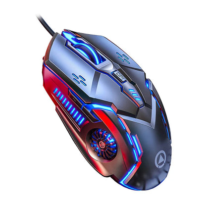 Ratón gaming ergonómico con cable YINDIAO RGB silencioso, retroiluminación LED, 3200dpi, 6 botones, G5 USB, ratón mecánico para PC, portátil y ordenador