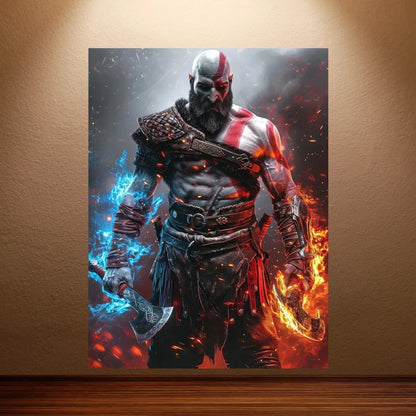 Kratos Poster God of War Game Poster Classic Video Games Poster Canvas Wall Painting Game Room Wall Decor Room Wall Ar