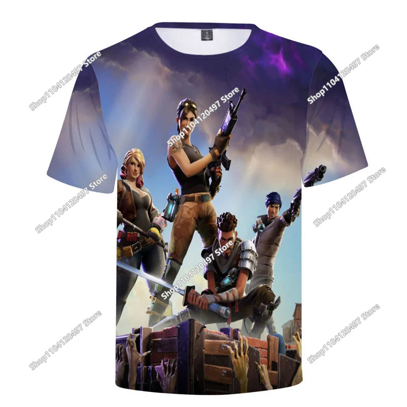 Fortnite-T-Shirt für Herren, Shoot Game Battle Hero, Victory Royale, Kleidung, Kinder-T-Shirts für Jungen und Mädchen von 2-14 Jahren