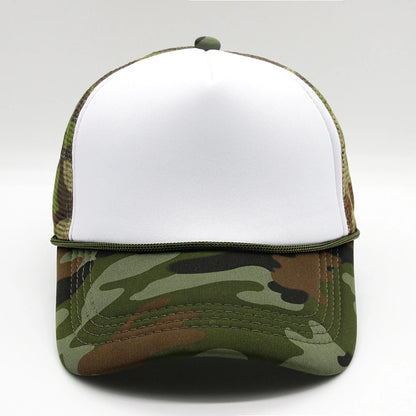 5 panel Trucker Caps Men Women Plain Blank Foam Mesh Baseball Cap With Rope Summer Breathable Outdoor Sport Sun Visor Hats
