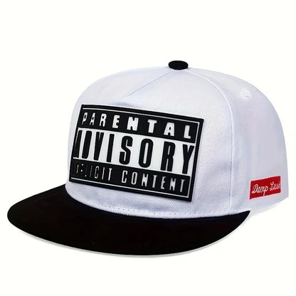 Flat Bill Visor Trendy Patch Snapback Hat Hip Hop Color Block Baseball Cap Unisex Lightweight Sunscreen Dad Hats For Women Men