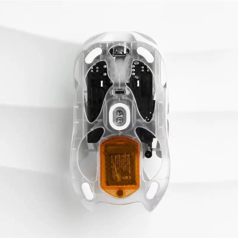Mouse gaming wireless Angry Miao Infinity, metallo ultraleggero hollow, hot-swappable, PAW3950, dual 8K cablato, tri-mode