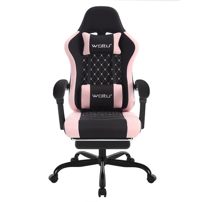 Sedia da ufficio girevole WOLTU con funzione massaggio, poltrona ergonomica con cuscino e poggiapiedi, sedia gaming regolabile in altezza