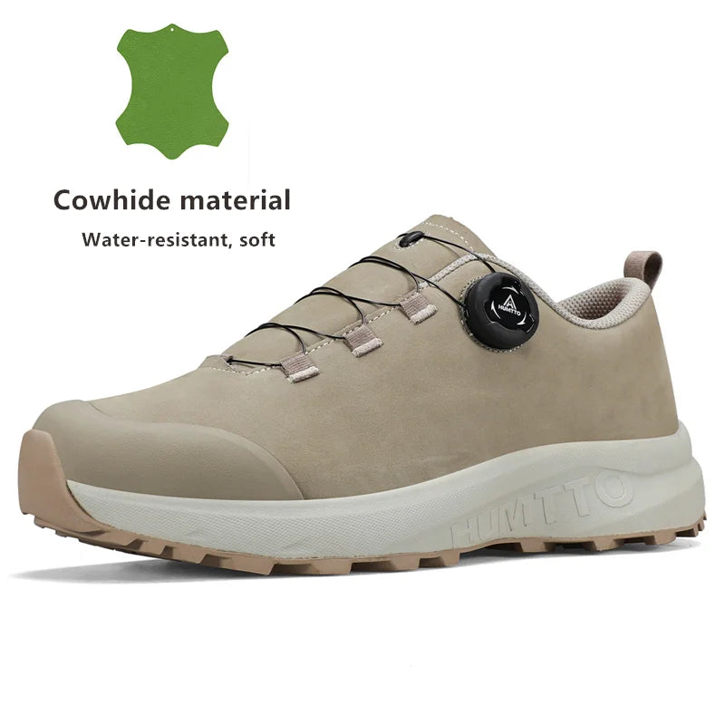HUMTTO Lederschuhe für Herren Winter Camping Outdoor Herren-Sportschuhe Atmungsaktive Trekkingstiefel für Männer Rutschfeste Wandersneaker