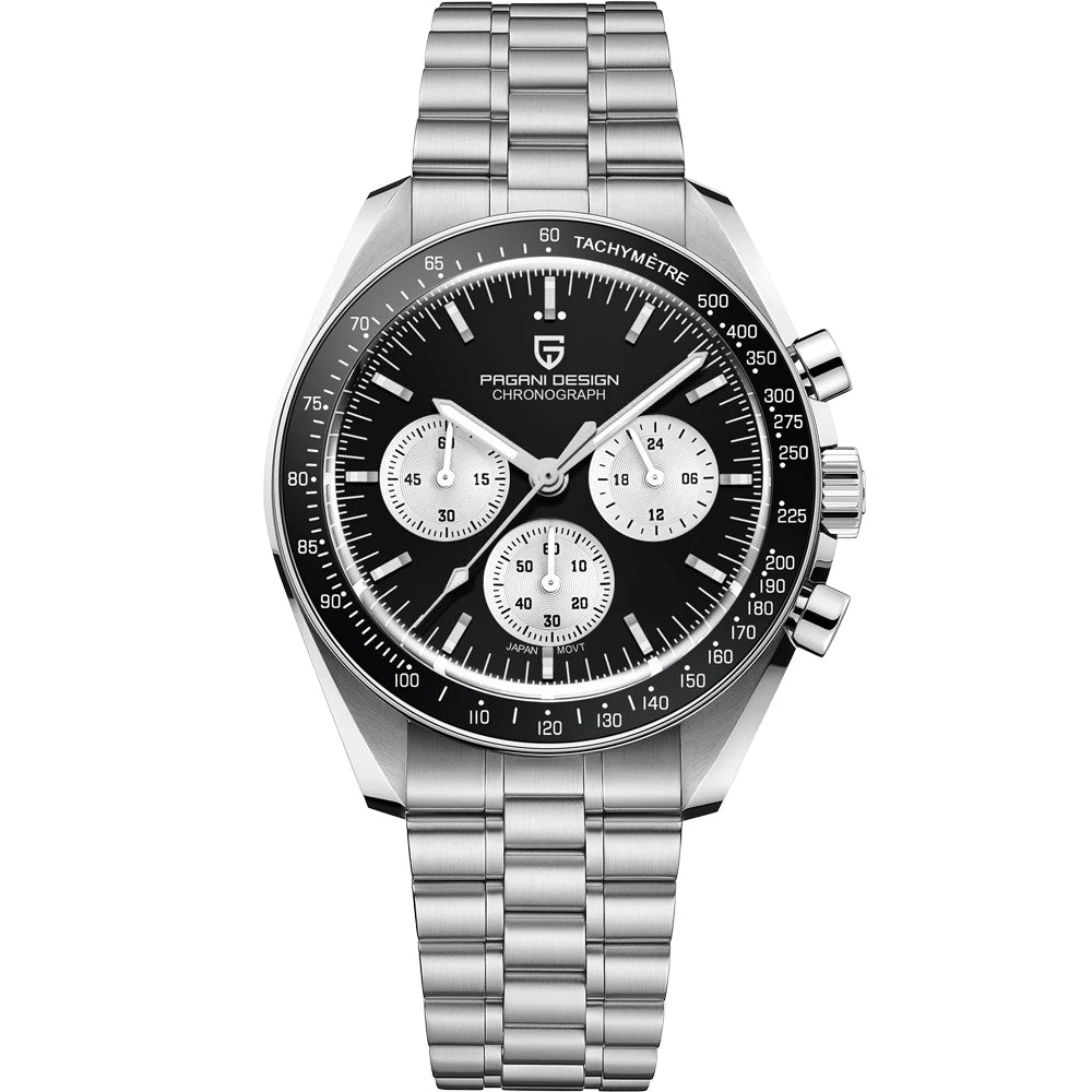 PAGANI DESIGN Moon Uhr – Luxuriöser Quarz-Chronograph für Herren, sportlicher Stil, Saphirglas mit Antireflexbeschichtung, leuchtende Anzeige