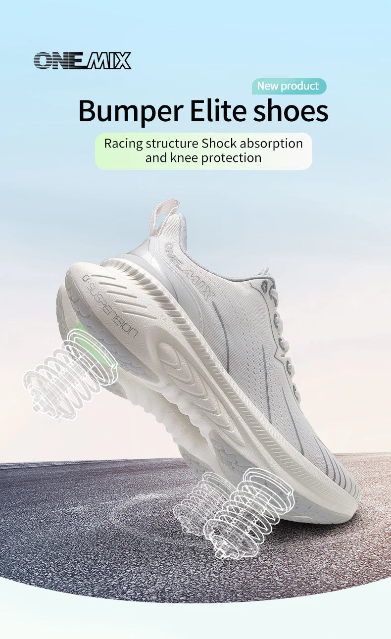 ONEMIX Running Shoes for Men Outdoor Fitness Sport Shoes Anti-skid Cushioning Ultra-Light Support Comfort Man Trainers Sneakers