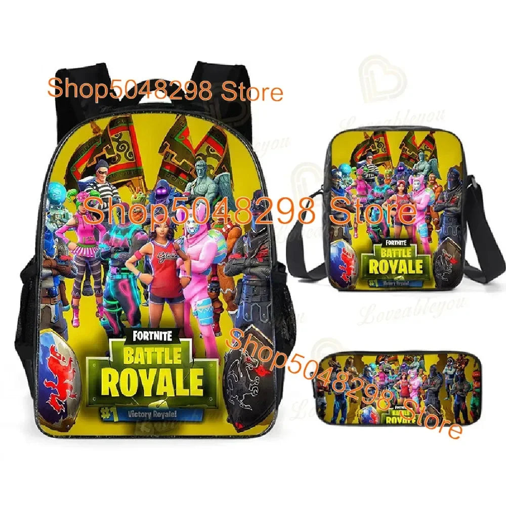 Estuche grande de lona kawaii para lápices, estuche para bolígrafos para niños y niñas, estampado Fortnite, material escolar, papelería para adolescentes, regalo de cumpleaños
