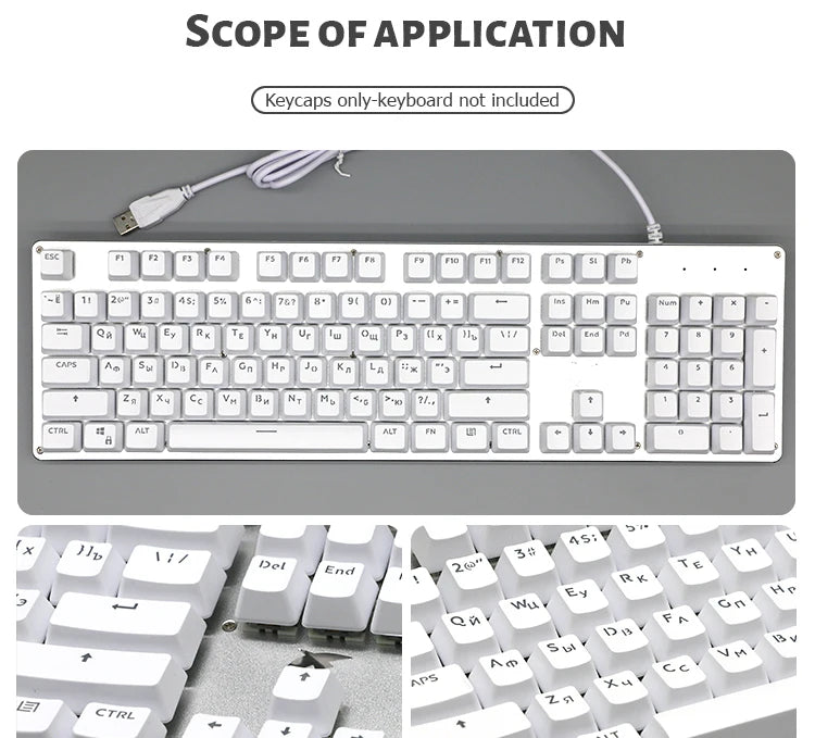 104 teclas retroiluminadas coreanas, francesas, rusas, españolas y alemanas para teclado mecánico con interruptores MX, perfil OEM, teclas ABS DIY