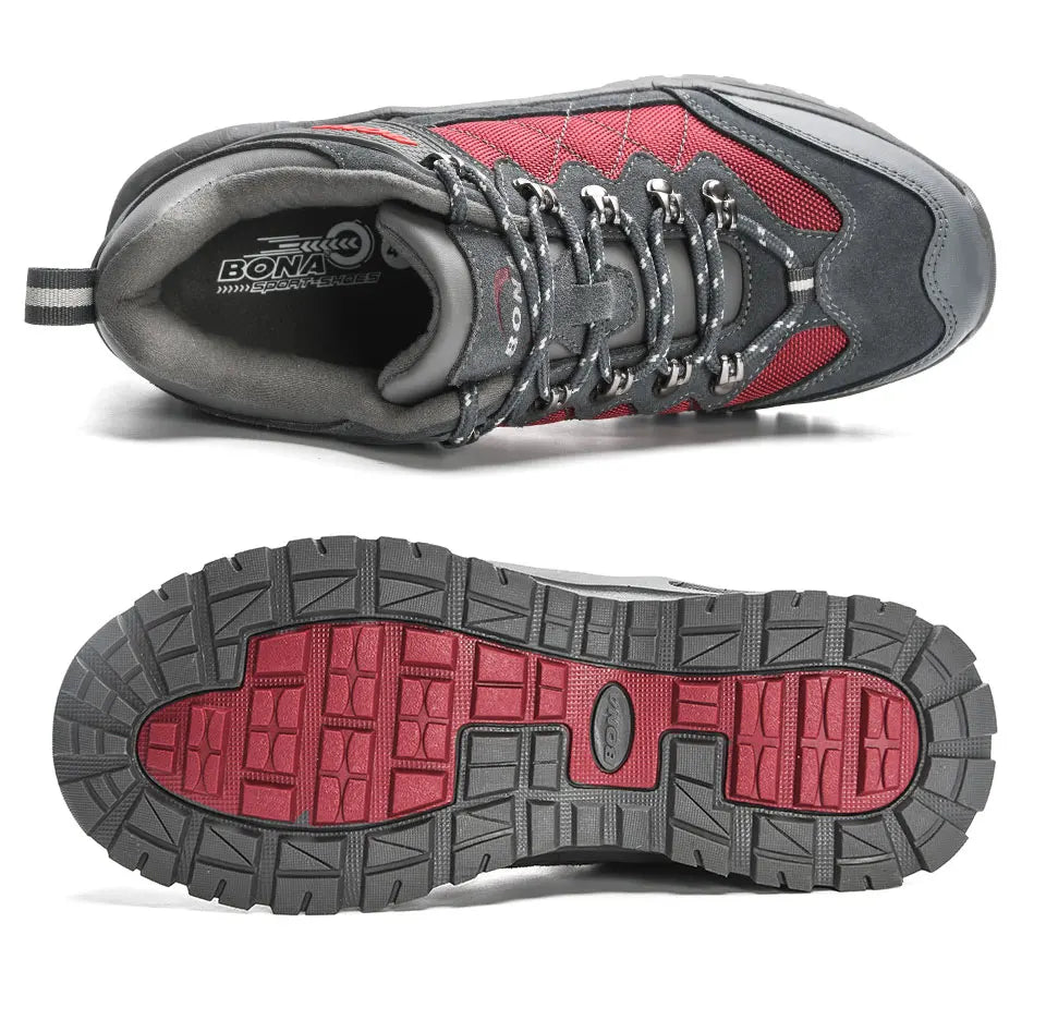 BONA 2023 New Designer Hiking Shoes Trekking Sneakers Men Walking Fishing Camping Jogging Shoes