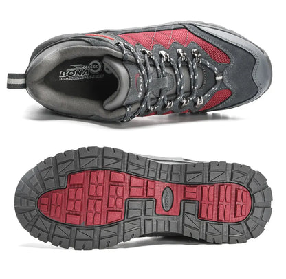 BONA 2023 New Designer Hiking Shoes Trekking Sneakers Men Walking Fishing Camping Jogging Shoes