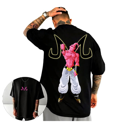 2026 Summer Dragon Ball  Oversized T-shirt High Quality 100_ Cotton Majin Buu & Majin Mark Print Unisex Retro  for Adults Kids