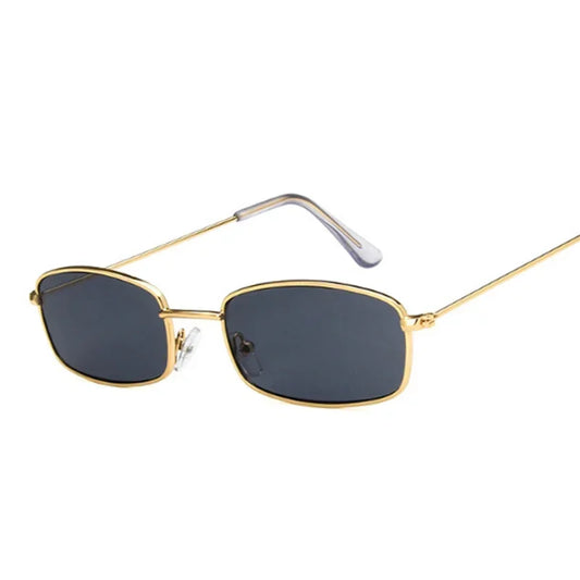 Metal Square Sunglasses Woman Retro Brand Travel Small Rectangle Sun Glasses Male Black Yellow Red Mirror Vintage Oculos De Sol