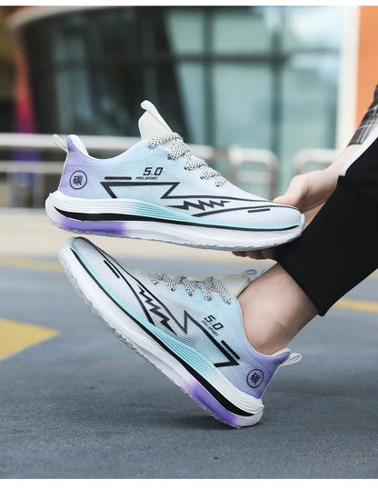 Unisex Lightweight Breathable Running Shoes Sporty Casual Low Top Flat Laced Footwear for Men And Women in Various Colors