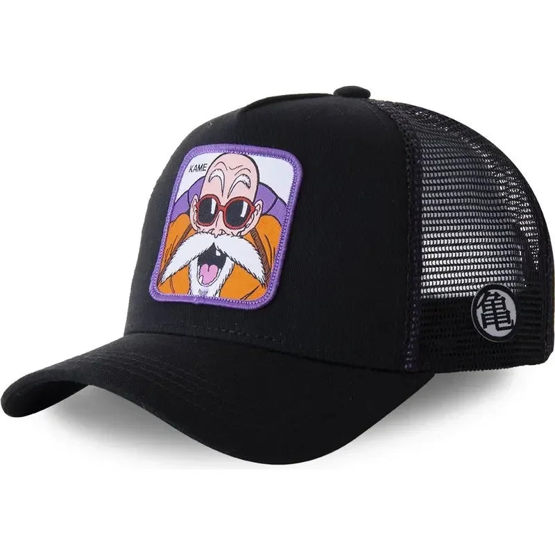 Son Goku Cap Baseball Cap Summer Travel Peaked Cap Men's Embroidery Hip-Hop Sun Visor Adjustable Trucker Mesh Cap