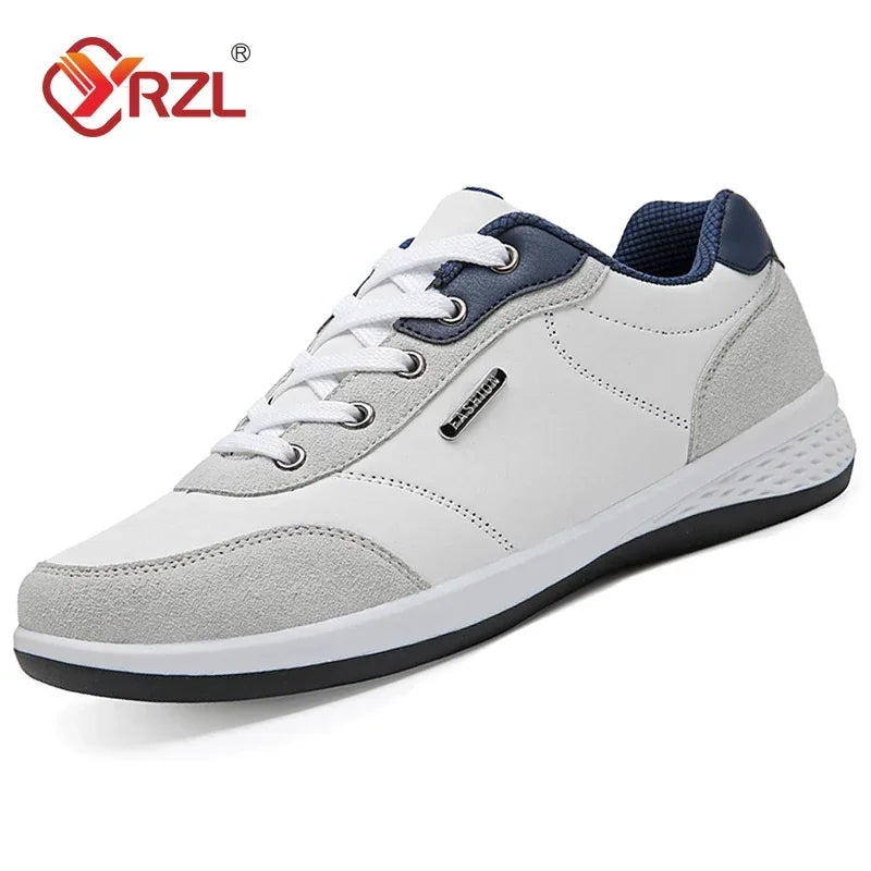 YRZL Scarpe da uomo primavera autunno impermeabili da passeggio, sneakers casual in pelle da uomo, scarpe sportive antiscivolo, calzature da tennis per uomo