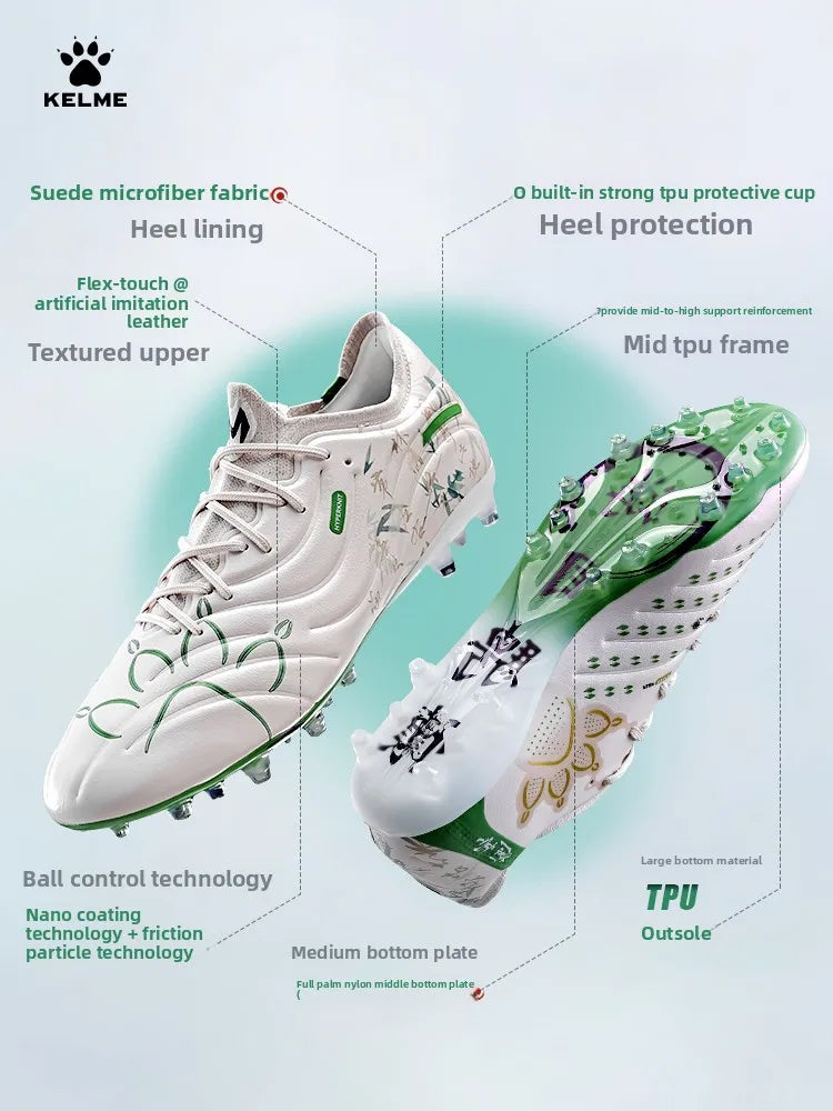 Kelme Men's Football Shoes Adult MG Short Spikes Artificial Turf Training Football Boots Indoor Anti-Slip Soccer Shoes